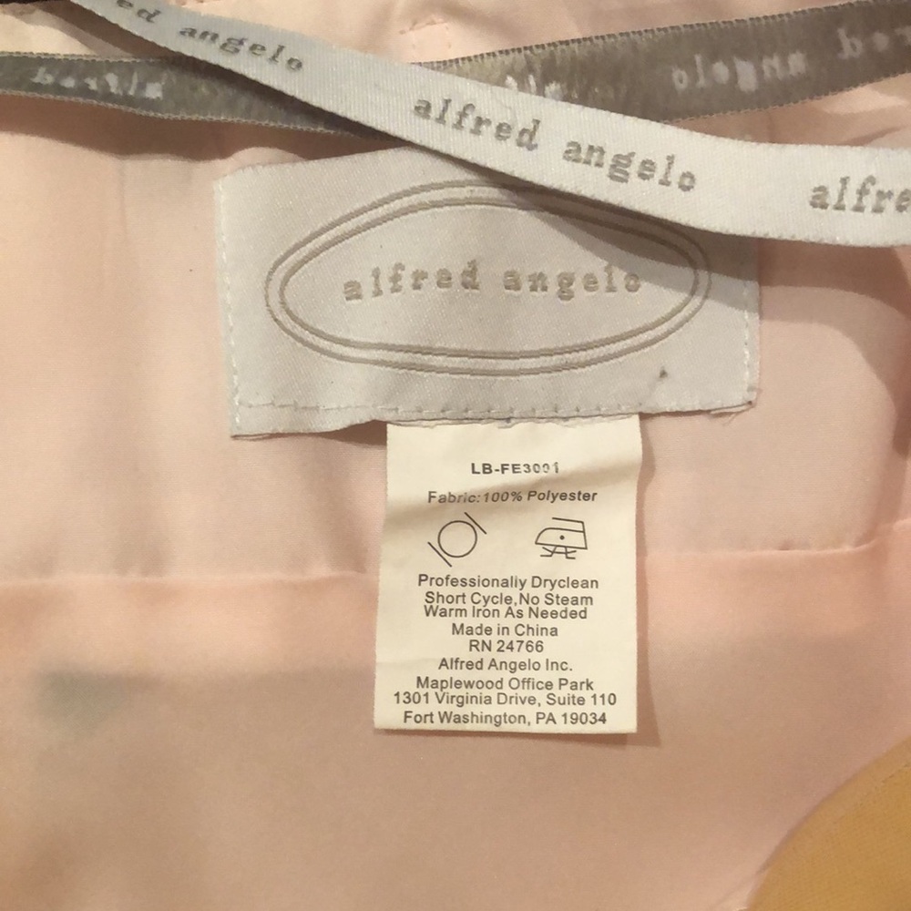 Alfred Angelo Strapless Pink Satin A-Line Dress - Picture 3 of 5